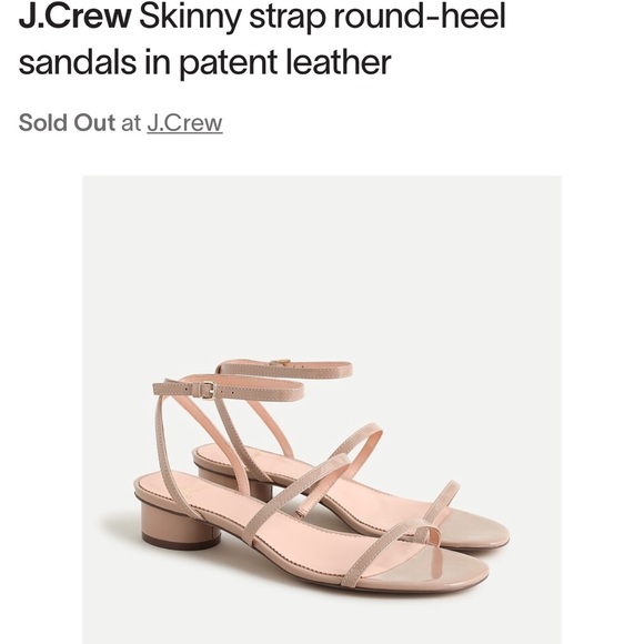 J. Crew | Shoes | J Crew Nude Patent Leather Sandals Round One Inch Heel |  Poshmark